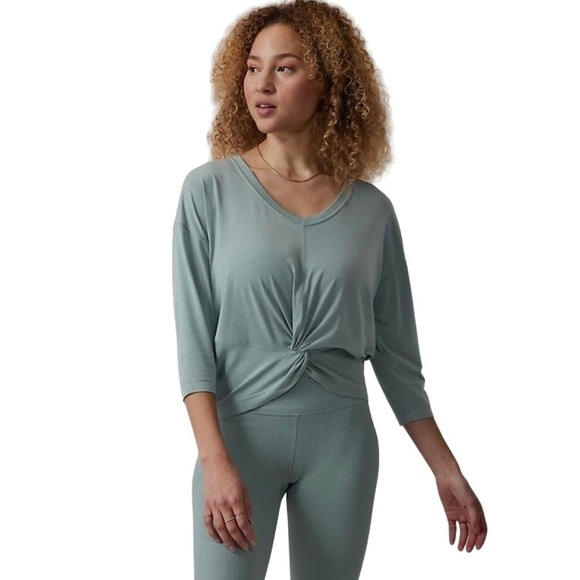 Athleta Embody Twist-Front Top Sage Green‎ Size Large - Picture 1 of 10